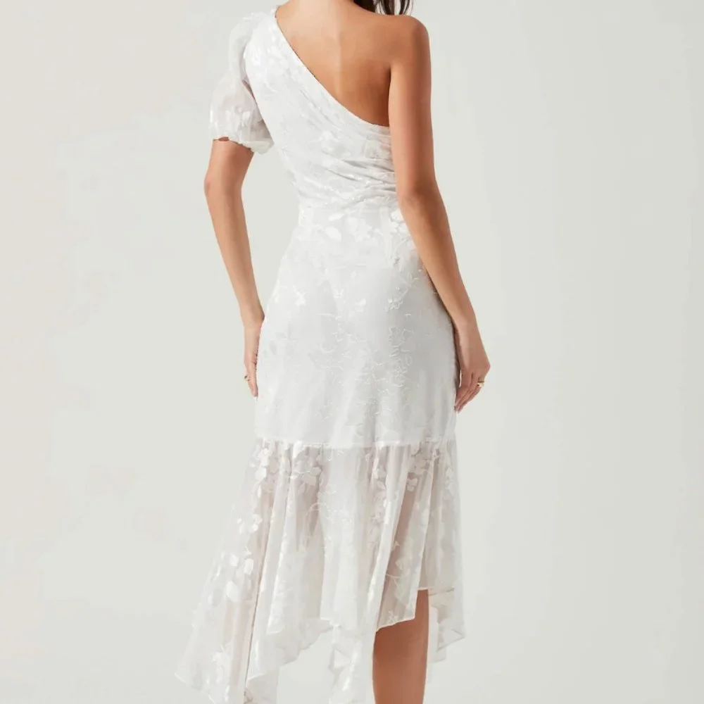 Santorini One Shoulder Floral Midi Dress - Picture 4 of 8